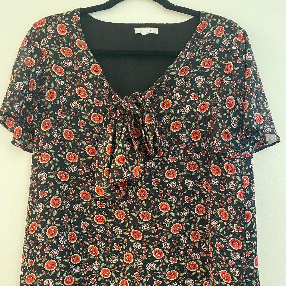 Black Floral Blouse